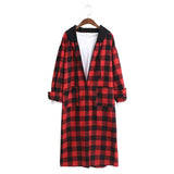 Size Warm Thick Korean Blouse Plaid Shirt Women Autumn New Arrival 2020 Long Sleeve Casual Loose Women's Hooded