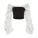 Autumn 2024 New Women's Clothing Sexy Body-Scuffed Shoulder-Collision To Receive Waist-Clothed Umbilly