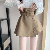 Toloer One Piece Type Button High Waist Show Thin Half Skirt Female Design Sense Small Temperament Small Waist A Word Skirt-Outfit
