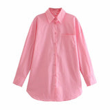 Street Fashion 14 Color Urban Women With Pocket Shirt Casual Autumn