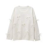 New Women's Fashion Casual Round Neck Sweet Bow