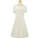 New Chiffon Dress Women's Sexy Shoulder Wedding Dress-Outfit