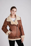 2024 Autumn And Winter 2024 New Women's Street Fashion 6 Color Motorcycle Fur Integrated Coat W015 086-Outfit
