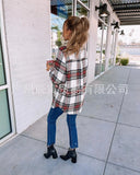 The Ins Winter Christmas Street Hipster Long Sleeve Lapel Loose Type Women's Fur Plaid Coat-Outfit
