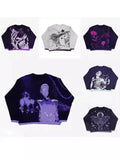 Street Y2k Coat Sports Street Hip-Hop Leisure Color Impact Style Knitted Couple Sweaters Wear Fashion-Outfit