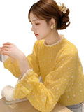Toloer Floral Shirt Female Spring Small Wearing French Temperament Wooden Ear Tops 2025 New Beautiful