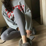 cotton leggings for women high waist Women's leggings thread vertical sweatpants for women pants push up leggins