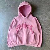 Popular Vintage Letter Print Pullovers Hoodies Men Y2K New Harajuku Style Loose Sweatshirt Unisex Casual Joker Hoodie