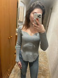 Toloer New Autumn And Winter Elastic Open Shoulder Base Knit-Outfit
