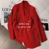 Toloer Spring And Autumn Outfit Fried Street Loose Leisure Versatile Autumn Suit Jacket Female Korean Black Suit Jacket-Outfit