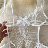 Sheer Lace Design Bodysuit Lingerie-Outfit
