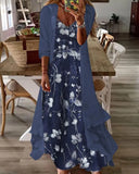 Toloer 2024 Summer Women's Print Holiday Dress Indian Style High Skirt Skirt Two Sets-Outfit