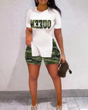 Women's Fashion Trend Two-Set Printed Short-Sleeved