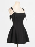 Temperament Dress Women 2025 Spring New Elegant Wind Strap Design Feel Solid Color Sling