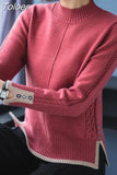 Sweaters Women Casual O-neck Solid Harajuku Basic Long Sleeve Pullovers Elegant High Street Sweater Tops Clothes New 1028-1-Outfit