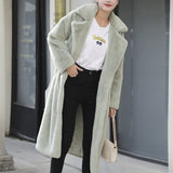 Ladies Faux Leather Long Coats Femme Pockets Soft Mink Fur Women Trendy Street Style Loose Short Outwear