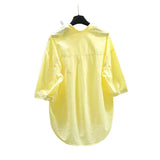 Simple Spring And Summer Thin Cotton Short-Sleeved Shirt Women Fashion Loose Long Pocket Shirt Shirt