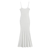 Trendy Women's Dress Hot Girls Sexy Stretch Slim Show Thin Buttocks Halter Skirt Pure Desire Tight Sleeveless Dress-Outfit