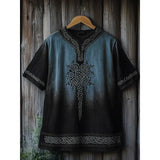 Men's Short-Sleeved Casual V-Neck T-Shirt 3D Digital Print