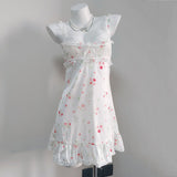Pure Desire High-Grade Broken Ice Silk Ajasy Dress Girl 2025 Sweet Lace Slings With Thoracic Pad