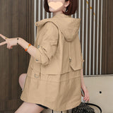 Small Mother Trench Coat Female 2024 Spring And Autumn New Foreign Style Middle-Aged Mother Dress Korean Version Loose Thin Coat-Outfit