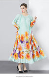 New Women's Dress Dress Oversized Dress Print 100 Folds T-Shirt With T-Shirt Holiday Casual