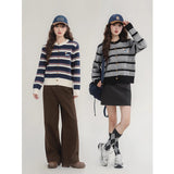 Toloer New Striped Knitted Shirt Small Fragrant Wind Milk Whiry Soft Sweater Cardigan Jacket Women Spring And Autumn Outside The