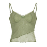 Girl Sexual Dew Back Bow Chest Type Agaric Edge Net Halter Belt Small Vest Lace Spliced Half Skirt-Outfit