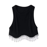 2022 Women Beaded Tank Tops Sexy Beading Glitter Basic Cotton T Shirt Vest Tops Summer Shiny Halter Solid