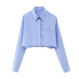 Women's Long-Sleeved Pocket Dress Short Shirt
