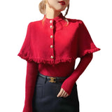 Sweater Jacket Women's Long Sleeve Shawl Two-Piece Set Of 2023 Autumn And Winter New Foreign Style Hit Bottom Soft Waxy Sweater-Outfit