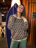 Collar Honey Sweater 2024 New Loose Temperament Versatile Plaid Head Round Collar Sweater-Outfit