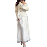 Autumn New Fashion Pure Color Small Fragrant Rich Man Thousand Gold Tuxedo Splicing