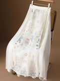 Chinese Style Exquisite Landscape Embroidery Improved Hanfu Horse Dress Female A-Word European Root Net Button Half Skirt-Outfit
