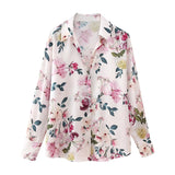 Spring Silk Satin Flower Printed Shirt 2248802-Outfit