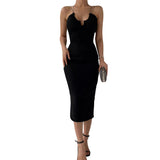 Strapless Backless Fashion Low-Cut Sexy Bodycon Temperament Slim