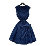 Dress Woman 2025 Summer Design Small Bow Tie Belt Waist-Free Vest