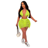 Toloer New Women's Casual Knit Bikini Shorts Suit-Outfit