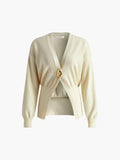 Color V-Neck Long Sleeve Open Shirt 2025 Spring And Autumn Temperament V Collar A Buckle Long Sleeve Waist