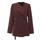 New Irregular Cut Heavy Chick Eyes Can Be Waist Suit Jacket Top