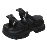 Toloer Fairy Wind Thick Bottom Muffin Increased Small Cool Slippers Female With Skirt Summer Wear 2024 New-Outfit