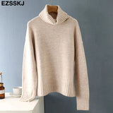 autumn Winter casual cashmere oversize thick Sweater pullovers Women 2021 loose Turtleneck women's sweaters