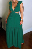 Sexy Deep Temperament Commute Backless Lace Chiffon