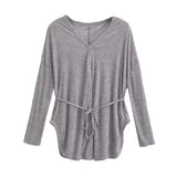 Fashion Women's Fashion Summer New Style Long-Sleeved Loose Sunscreen Thin-Style Strapped Waist Single-Breasted Blouse-Outfit