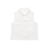 Homemade New Women's Oceaned Bags Vest With Belt Casual