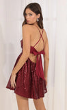 Fashion Sexy Sequined Suspender Bow Dress