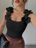 Three-Dimensional Flowers Elegant Spring And Summer Knitted