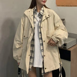 2022 Autumn Winter New Coat Long Sleeve Retro Women Jacket Korean Harajuku Streetwear Gothic Jackets Windbreaker Clothes