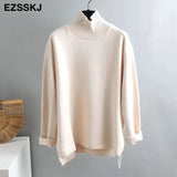 Autumn Winter O-NECK oversize thick Sweater pullovers Women 2021 loose cashmere turtleneck Sweater Pullover female Long
