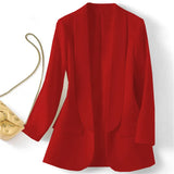 Toloer East Hot Style Spring And Autumn Temperament Commuting Solid Color Lapel Long Sleeve Small Suit Korean Version Coat Female-Outfit
